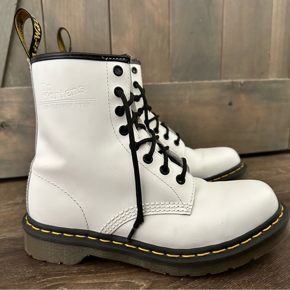 Dr. Martens 1460 Smooth White Boots - Picture 3 of 16